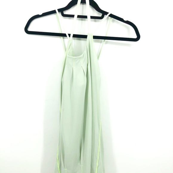lululemon athletica Tops - Lululemon Grey and Neon Yellow Tank with Bra 6